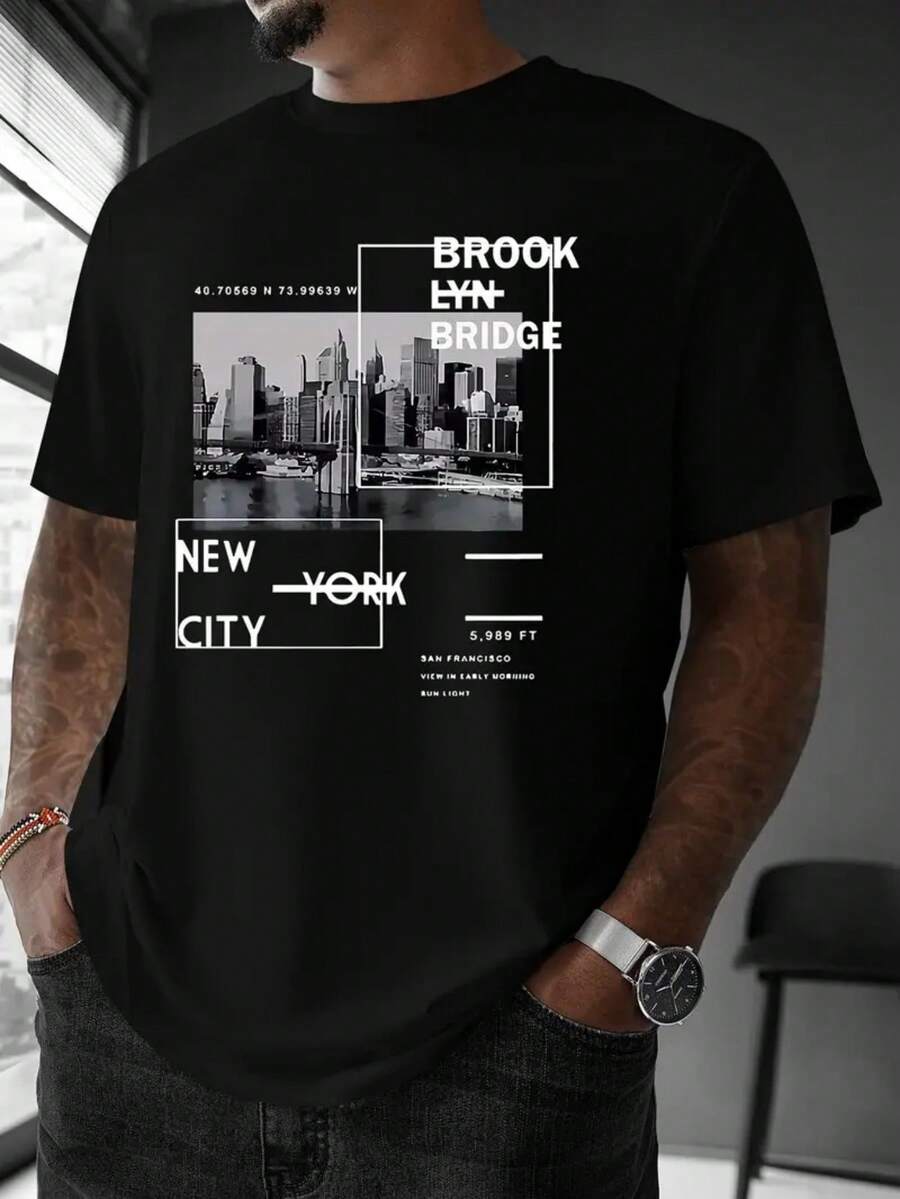 Mens Fashion Combination - Fashion Printed Men's T-Shirt, Simple Cut