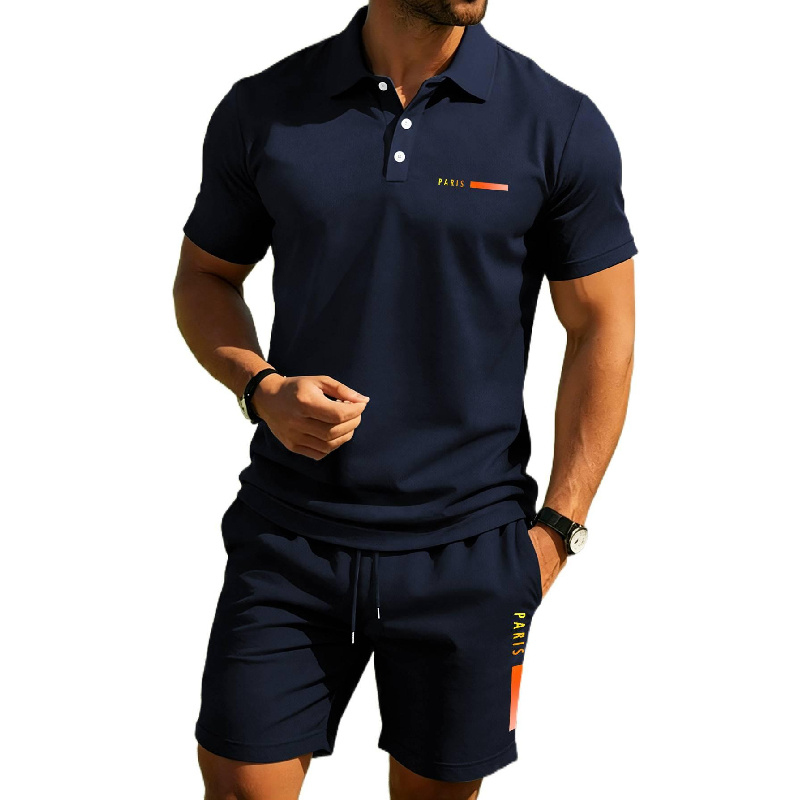 Paris Men'S Fashion - PARIS Print Men's high-end summer polo