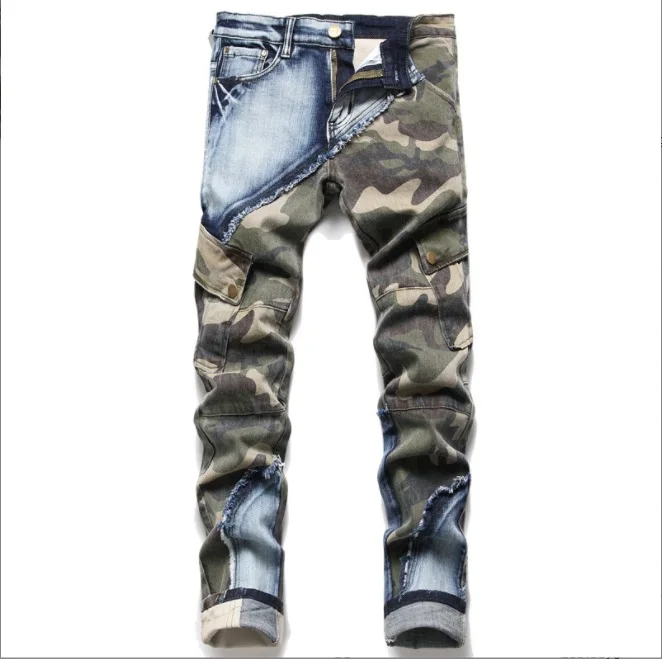 Skinny Jeans Ripped - New European and American Men's Slim-fit