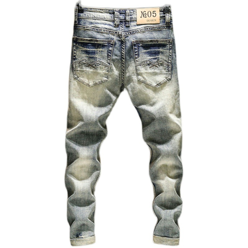 Skinny Jeans Ripped - Elastic Old Pants Men's Jeans 2022