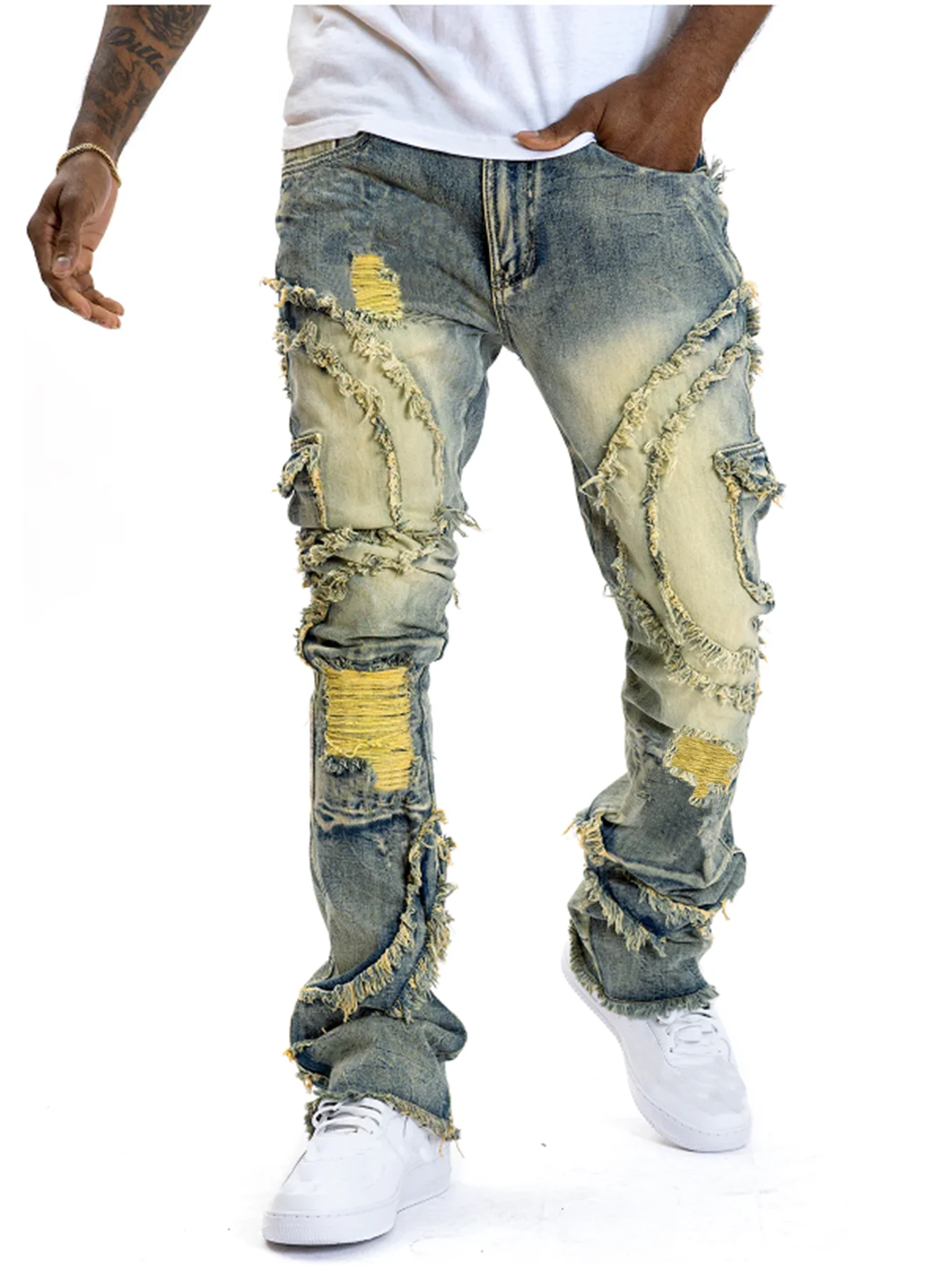 2025 New Men Ripped Stacked Je - Skinny Jeans Ripped review and price