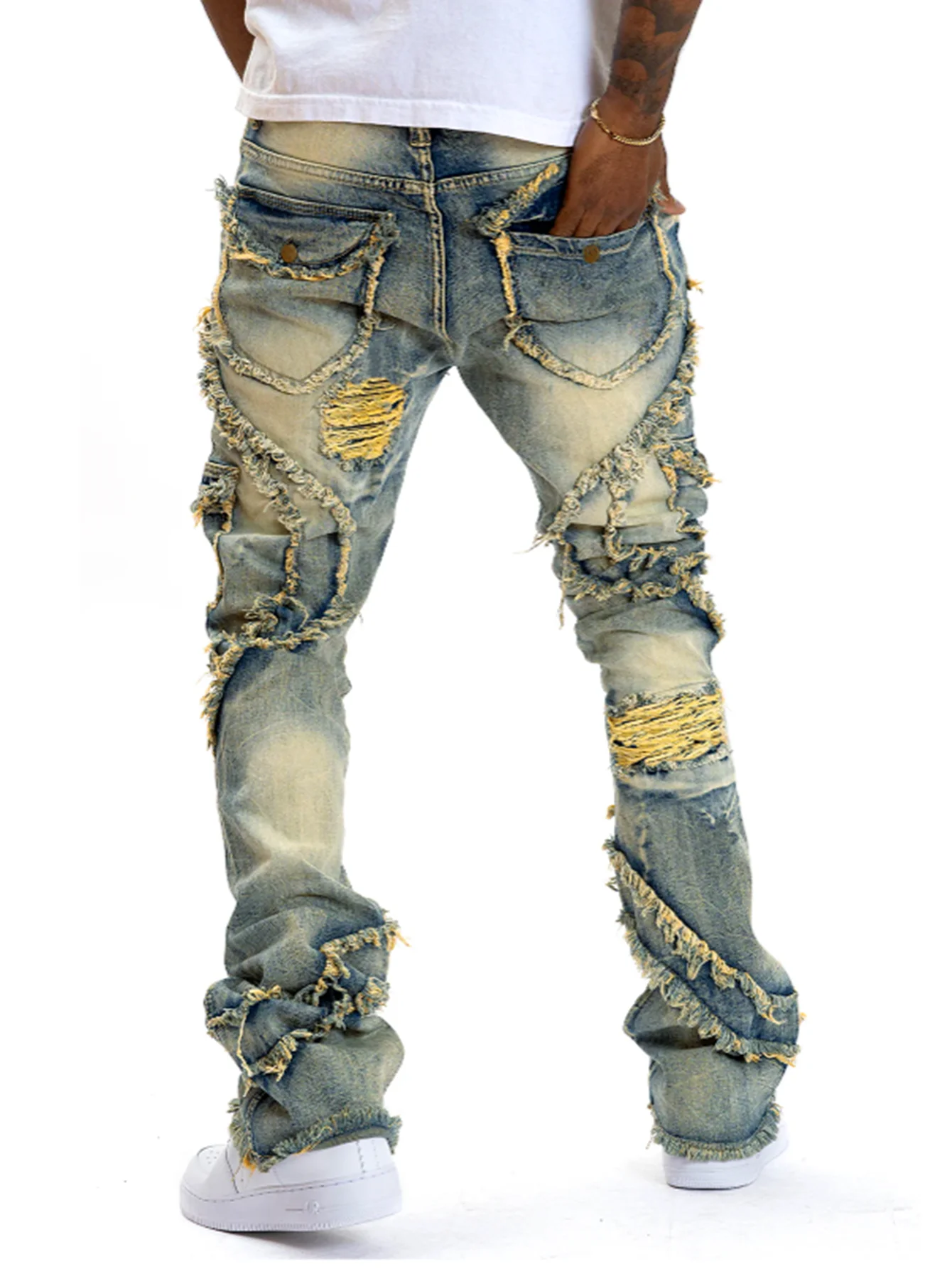 2025 New Men Ripped Stacked Je - Skinny Jeans Ripped review and price