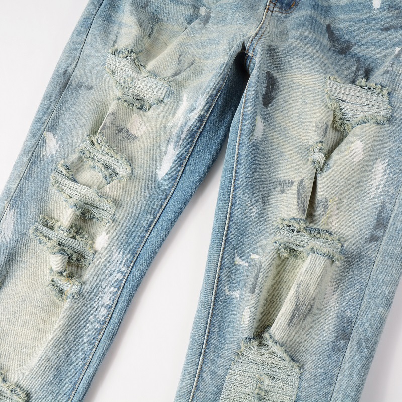Men Holes Ripped Stretch Denim - Skinny Jeans Ripped review and price