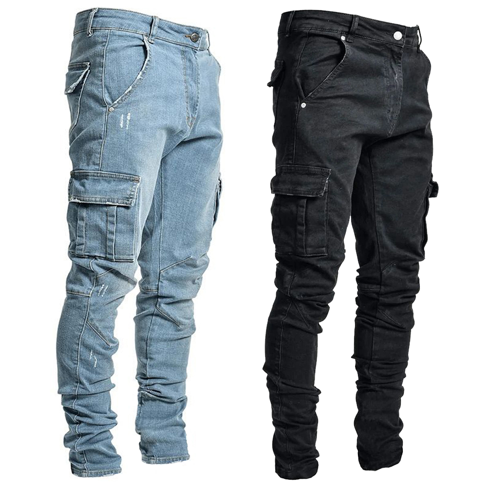 Street Elastic Jeans Men Denim - Skinny Jeans Ripped review and price