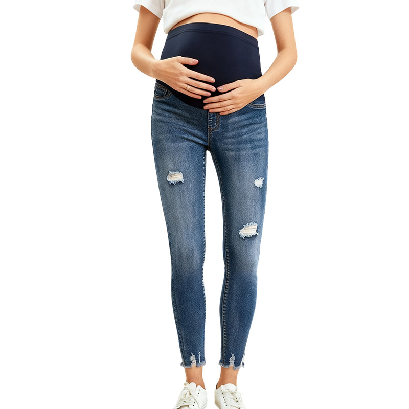 Pregnant Women Casual Tight De - Skinny Jeans Ripped review and price